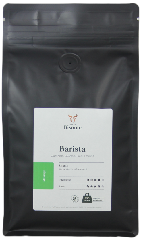 Barista-Caffe-Bisonte-250gram-box-pouch-matt-black-CO2-neutraal-sluitstrip