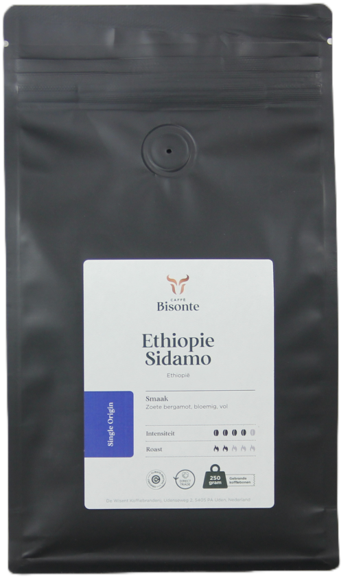 Ethiopie-Caffe-Bisonte-250gram-box-pouch-matt-black-CO2-neutraal